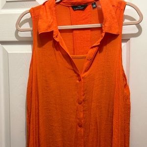 Orange Shift dress with shell underneath. Very comfortable and light.